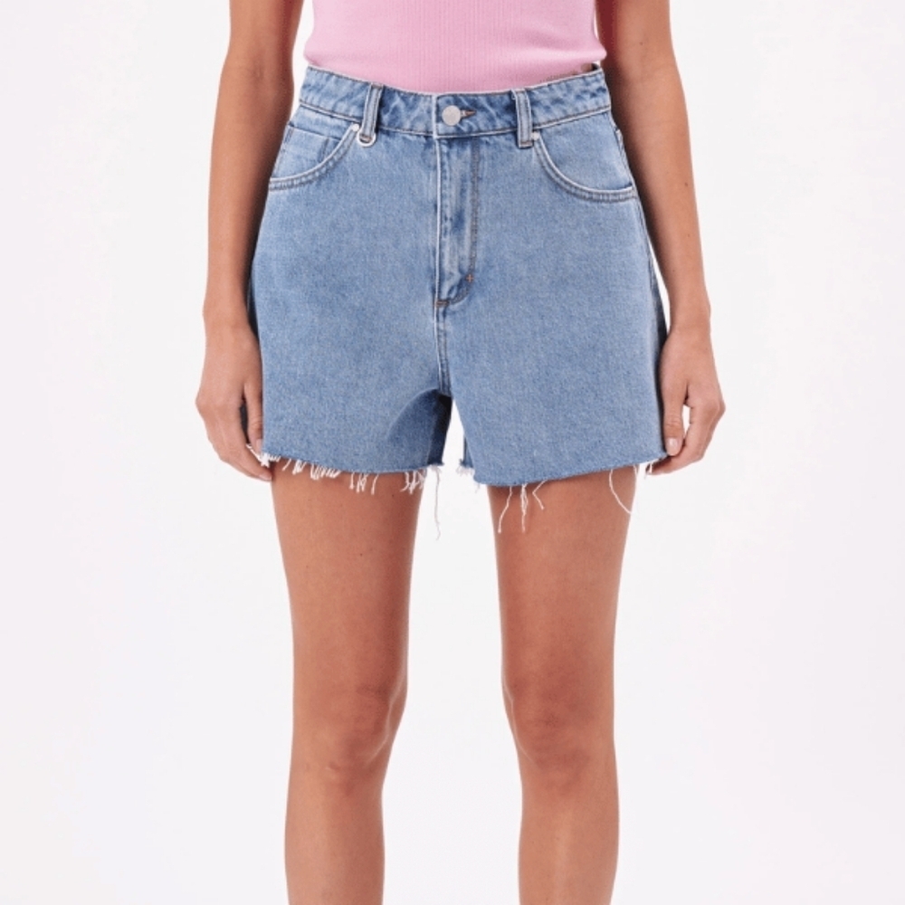 Neuw Denim Ryder Short Illusion High Rise Wider Hem Denim Jean Shorts Size 31